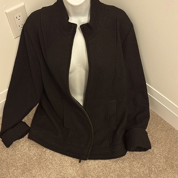 Della Spiga Italy black wool Jacket Pockets Size L - Picture 3 of 15